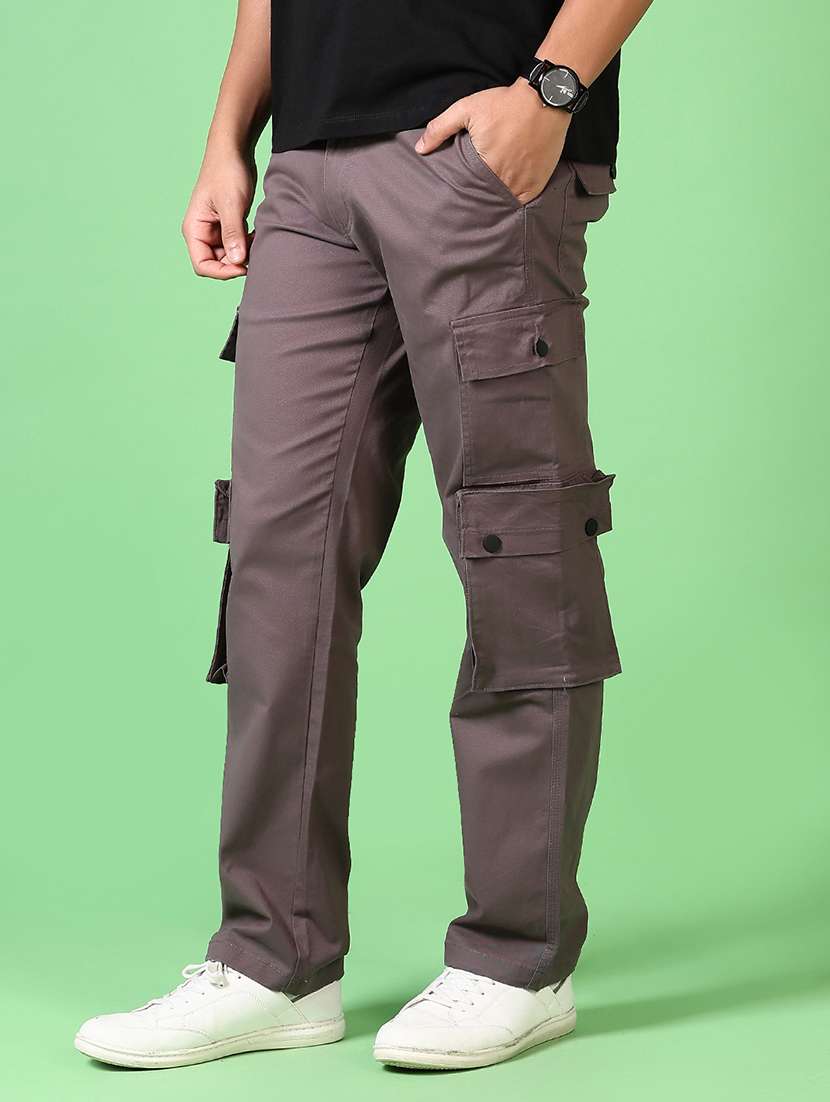 men solid mid rise regular fit cargo - 21665396 -  Standard Image - 2