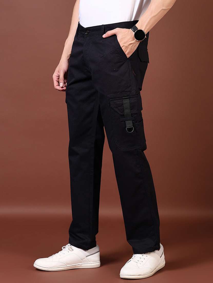 men solid mid rise regular fit cargo - 21665403 -  Standard Image - 2