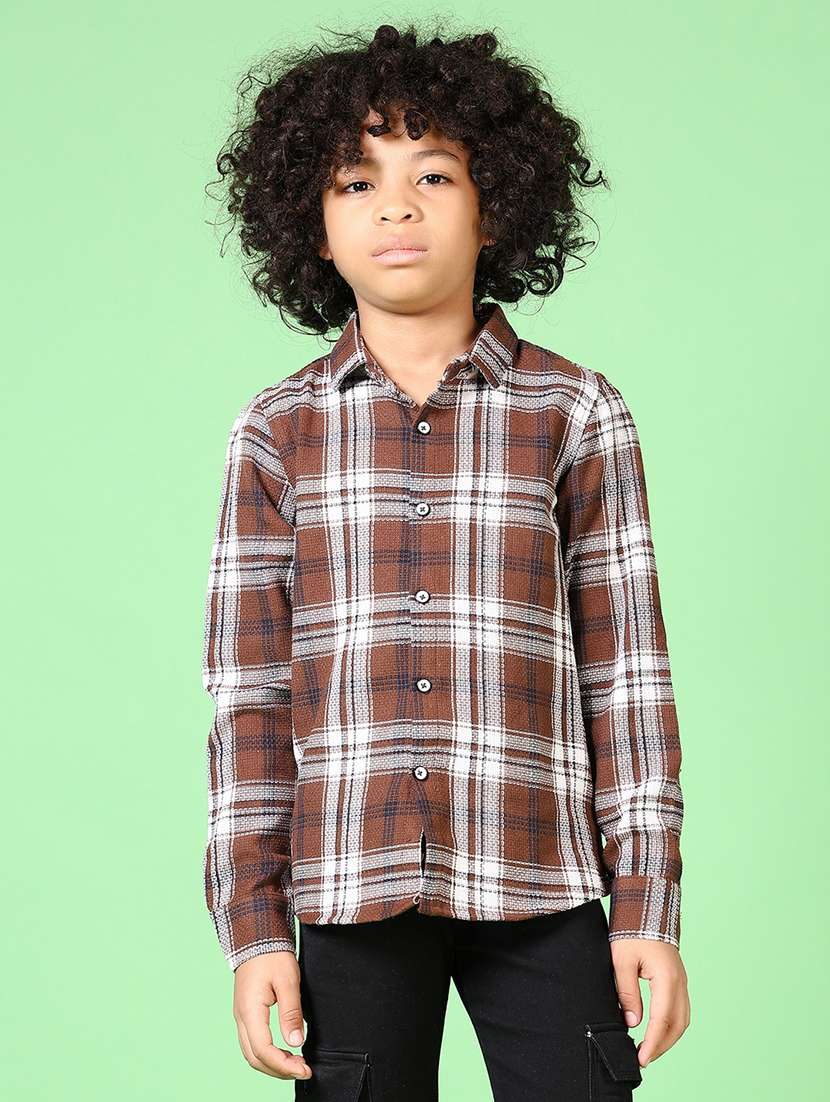 boys long sleeves checkered shirt