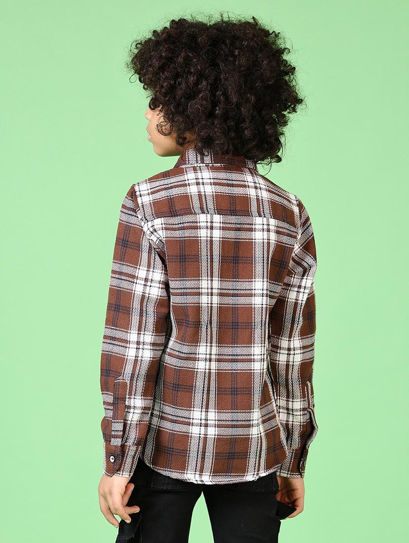 boys long sleeves checkered shirt - 21665410 - Standard Image - 2