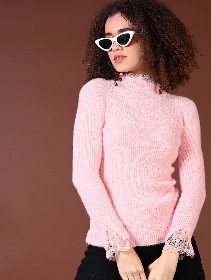 women solid long sleeve pullover - 21665416 -  Standard Image - 2