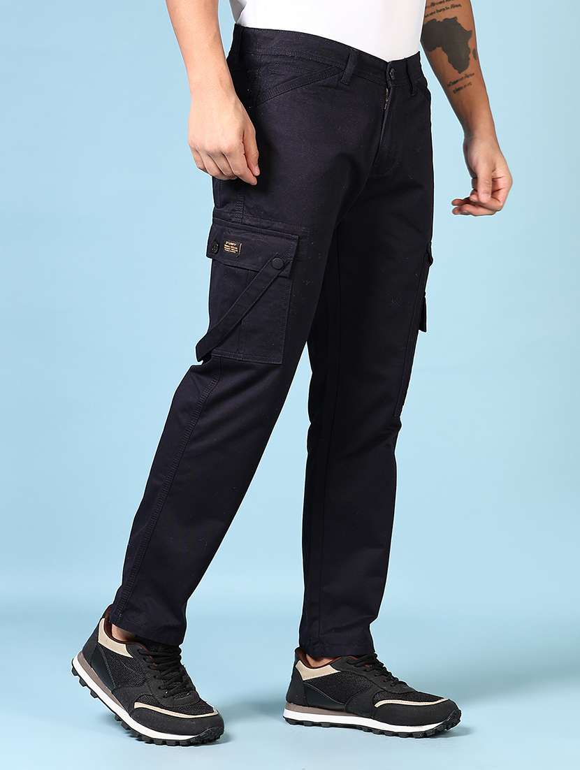 men solid mid rise regular fit cargo - 21665426 -  Standard Image - 2