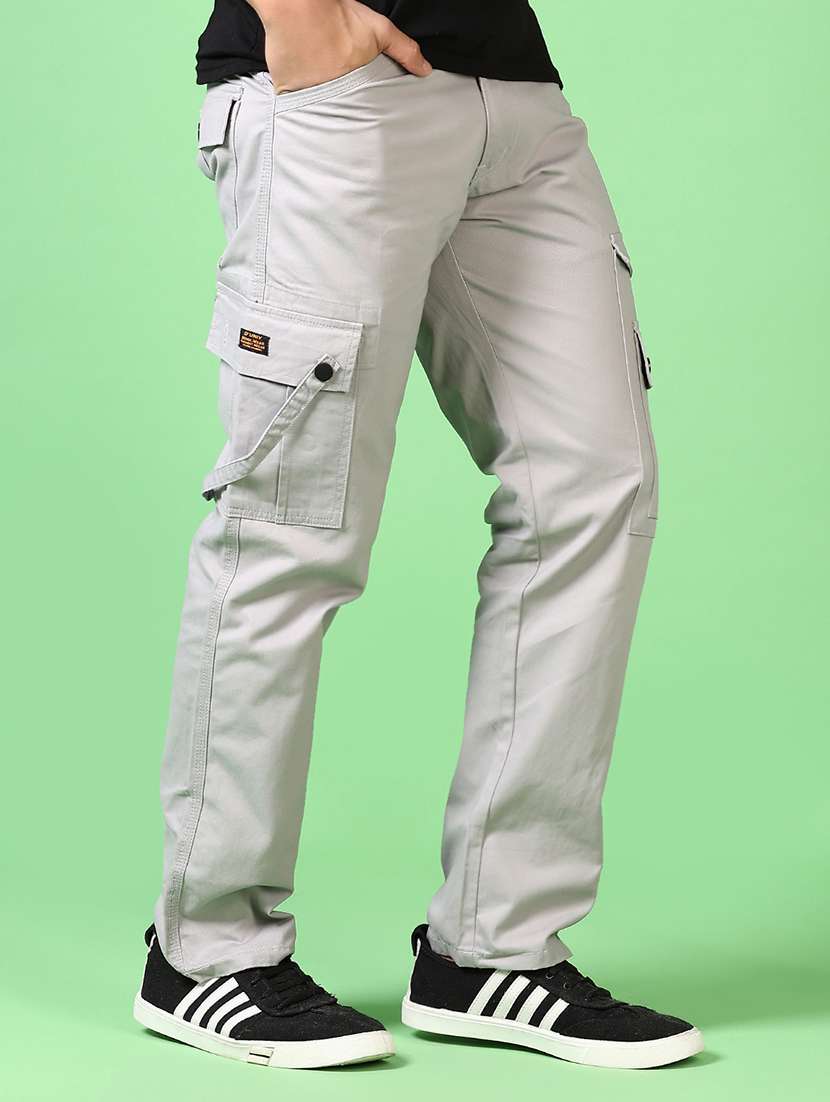men solid mid rise regular fit cargo - 21665428 -  Standard Image - 2