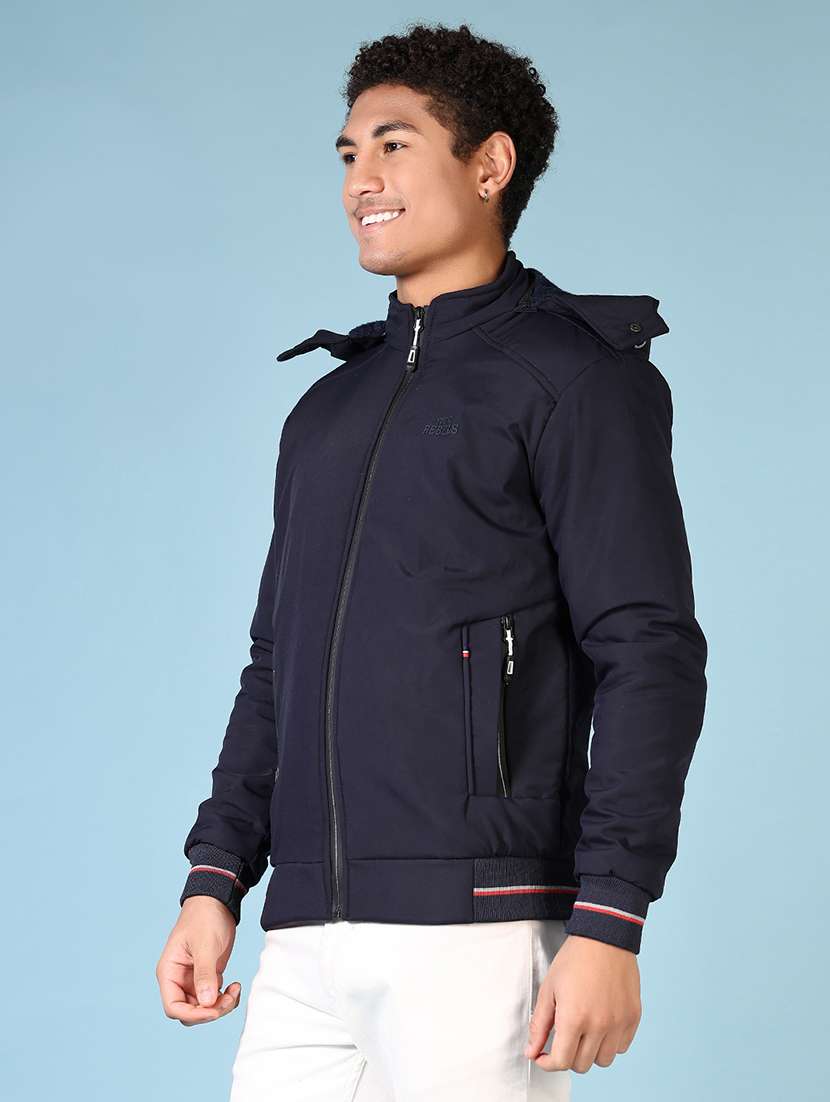 men solid long sleeve bomber jacket - 21665440 -  Standard Image - 2