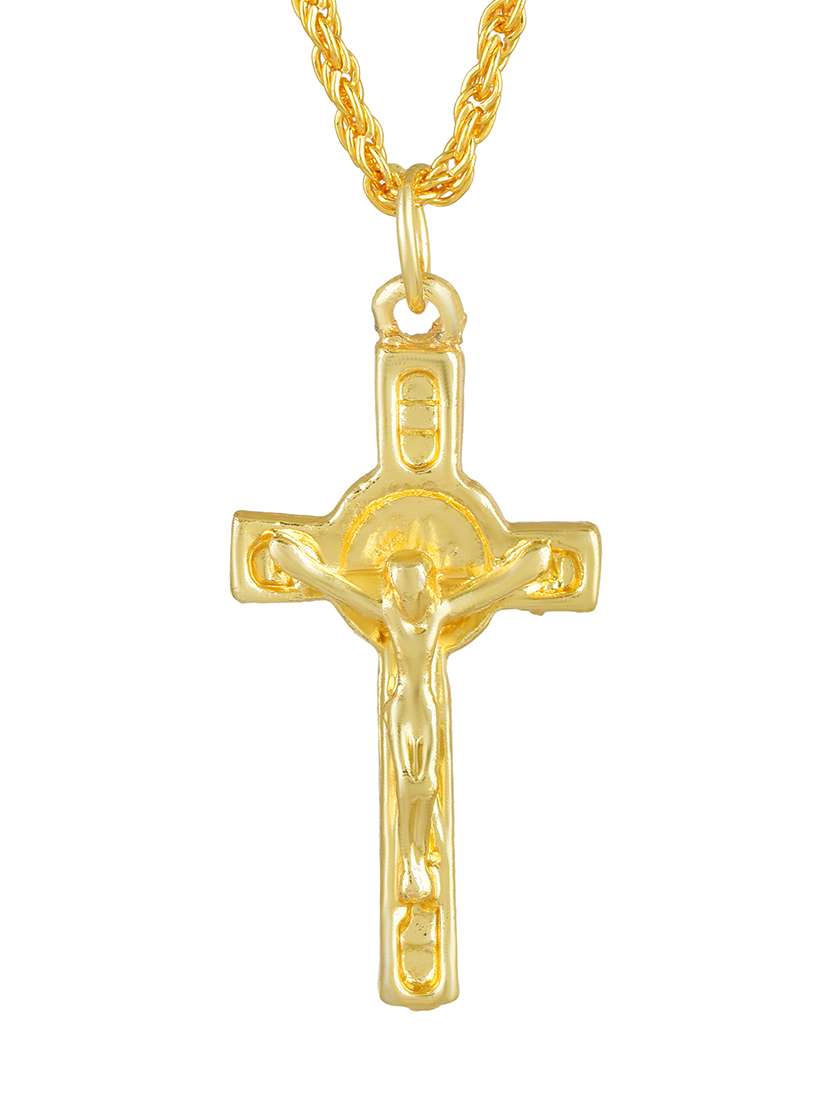 men saint praying jesus cross pendant with chain - 21665528 -  Standard Image - 2