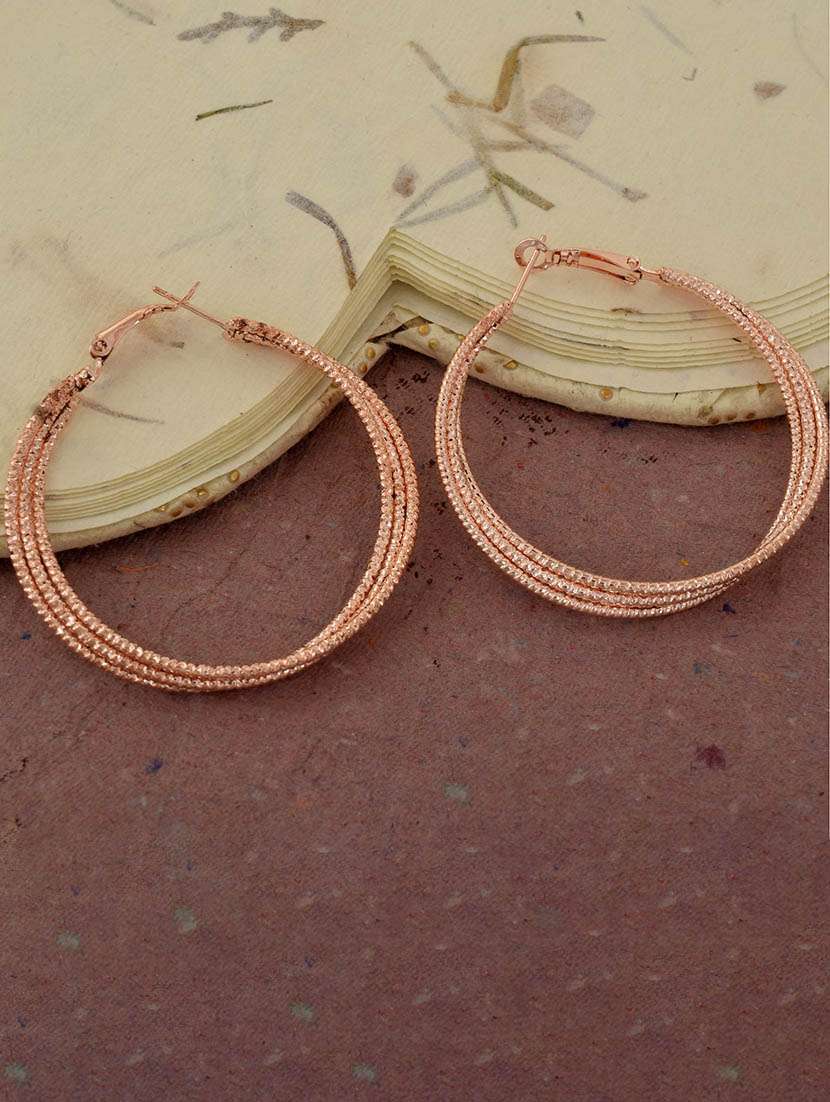 women gold brass hoop earrings