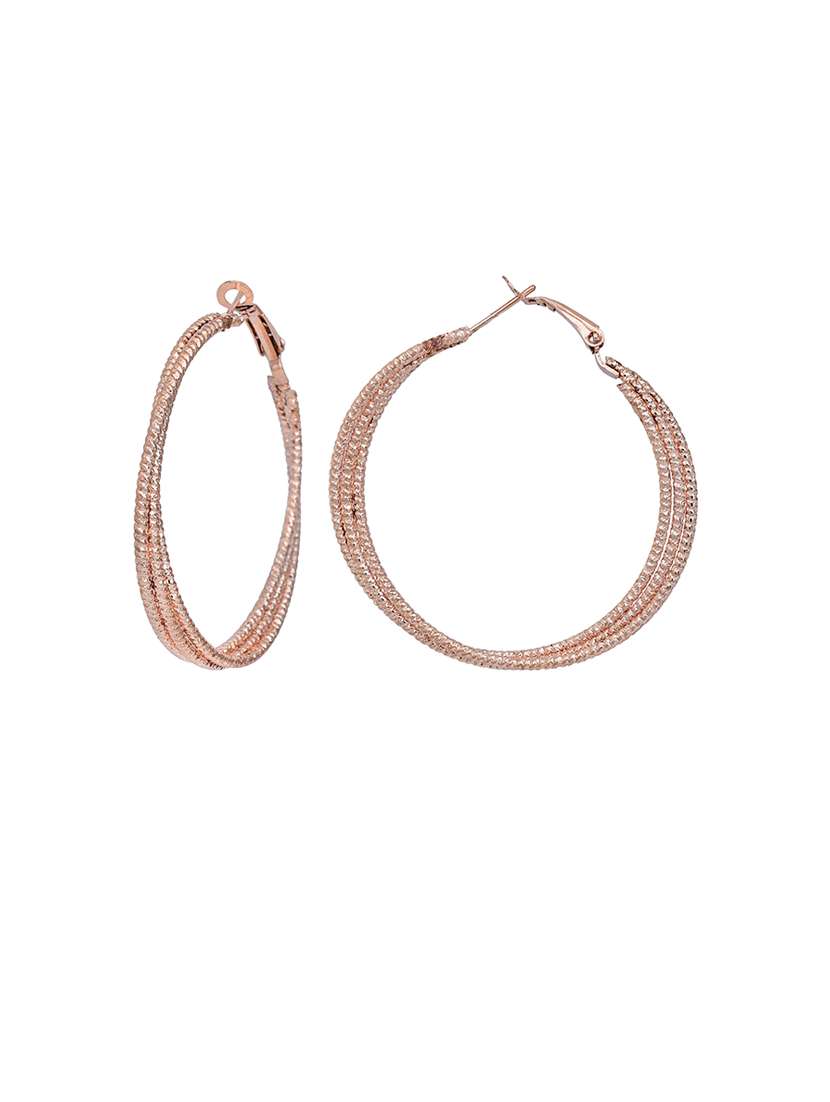 women gold brass hoop earrings - 21665584 -  Standard Image - 2
