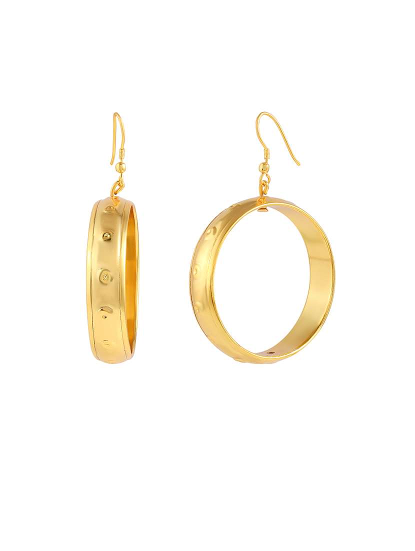 women gold brass hoop earrings - 21666145 -  Standard Image - 2