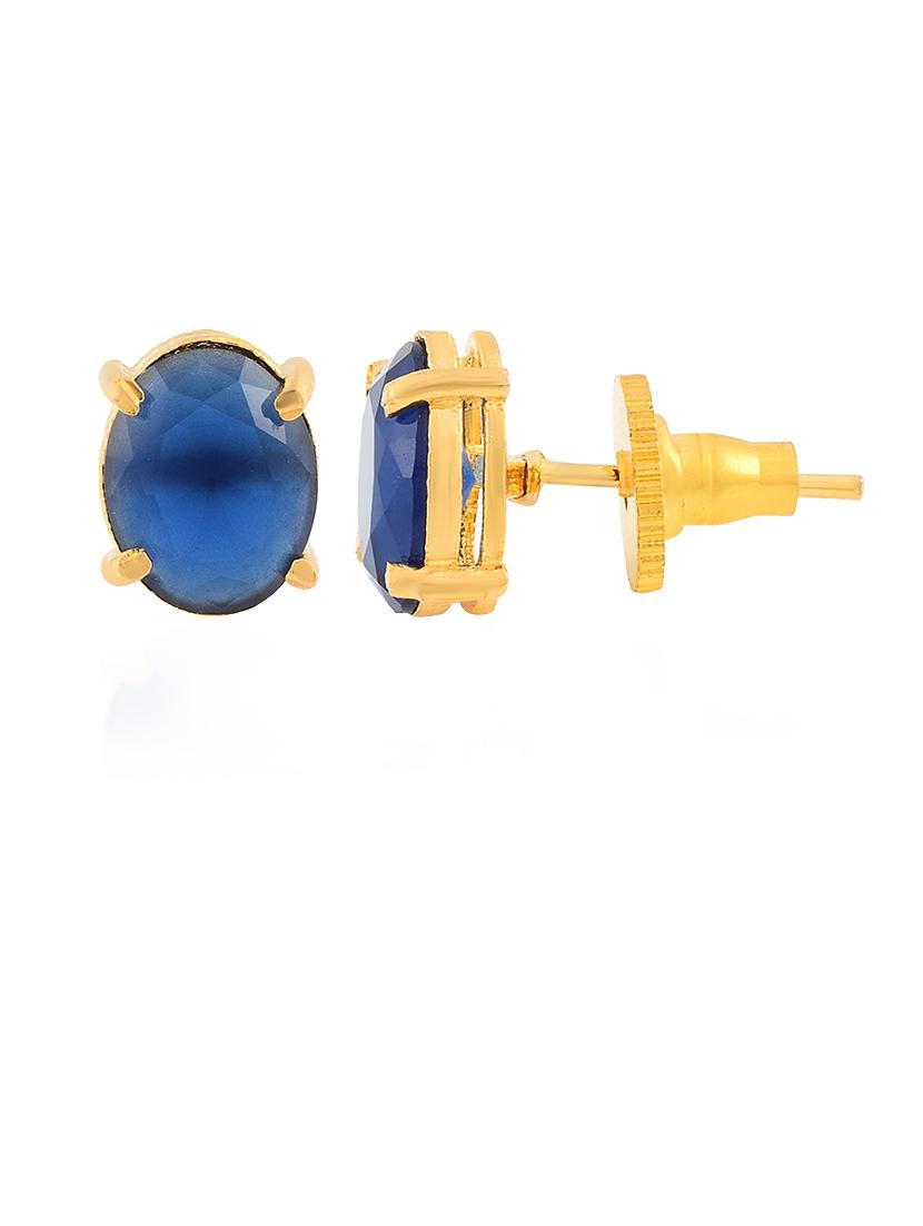 women blue crystal studs earrings - 21666148 - Standard Image - 2