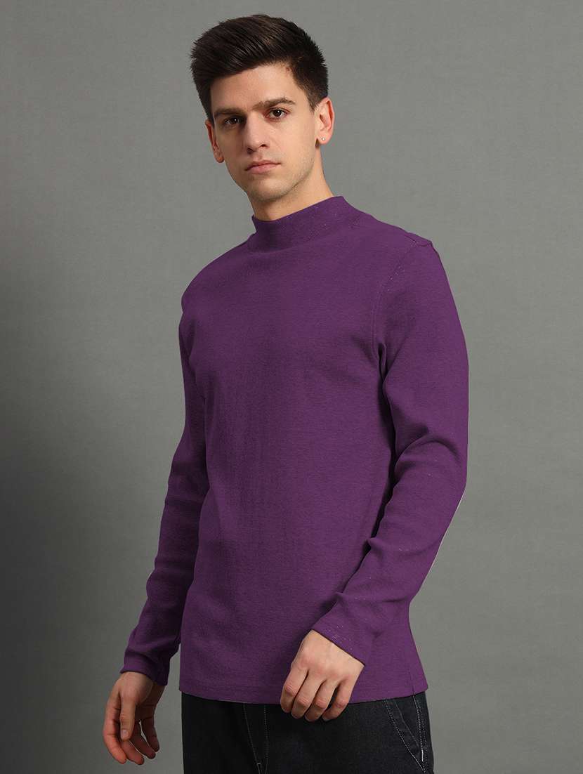 men long sleeves plain pullover