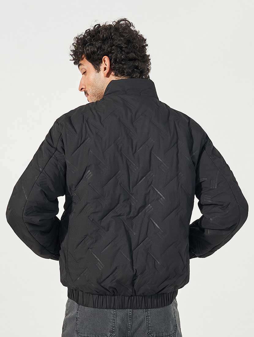 men black solid long sleeve casual jacket - 21666286 - Standard Image - 2