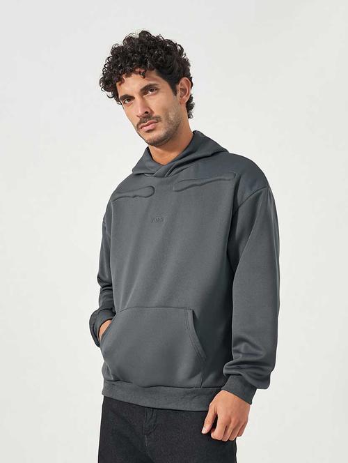 men boxy fit hood neck sweatshirt - 21666325 -  Standard Image - 0