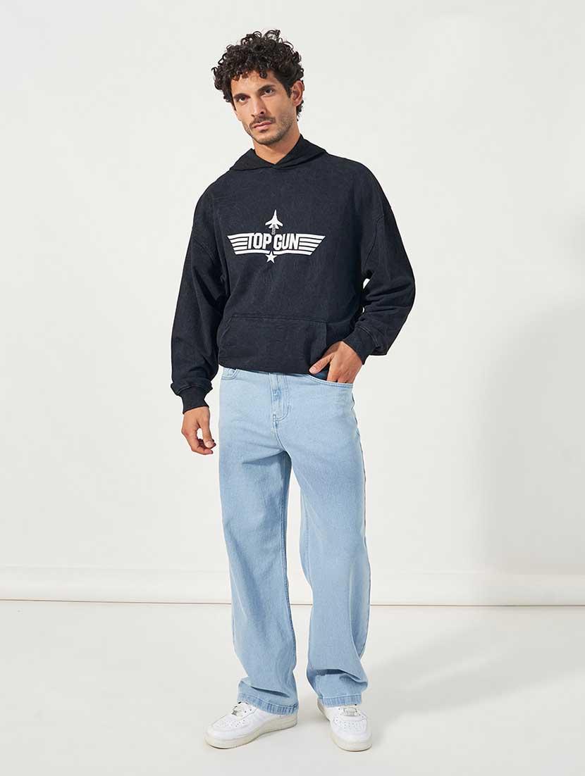 men chest print long sleeve sweatshirt - 21666327 - Standard Image - 2