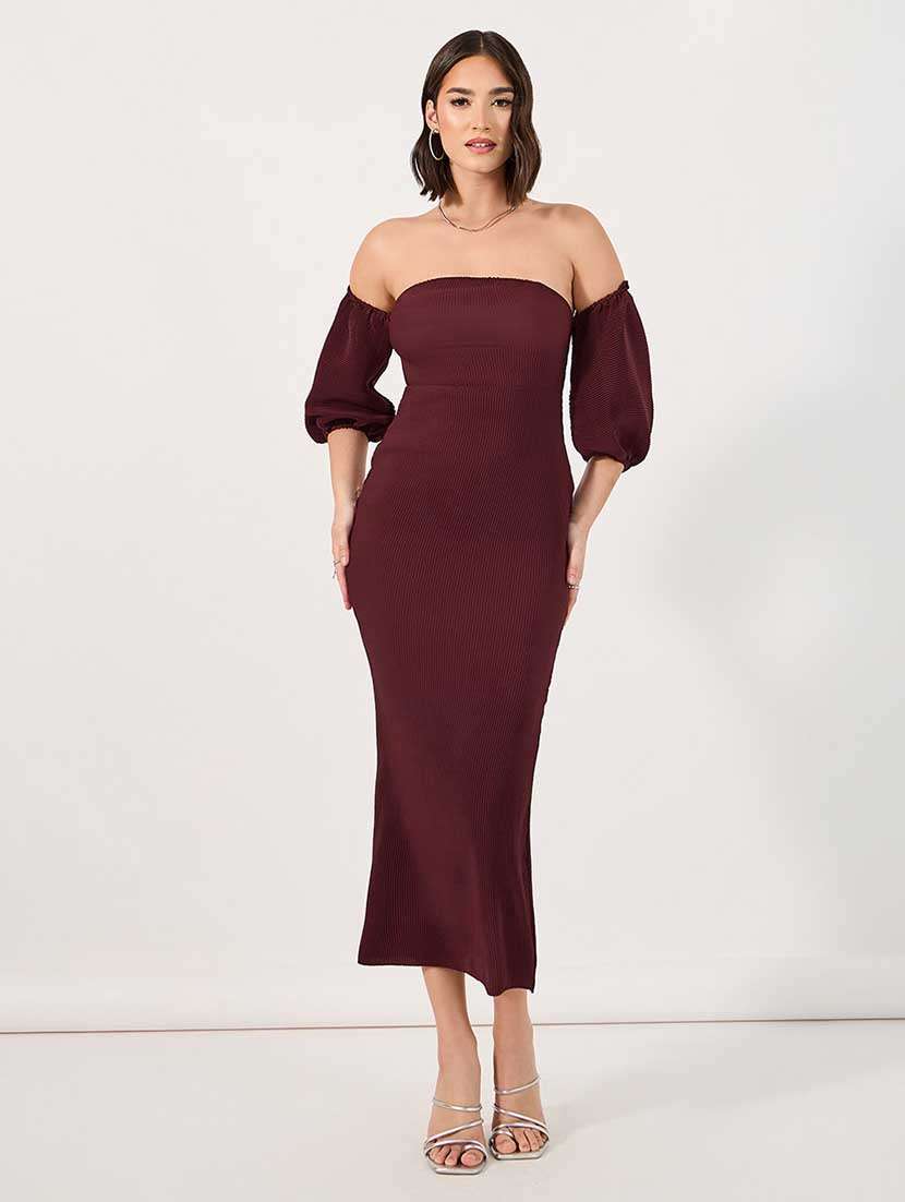 women solid off shoulder bodycon dress
