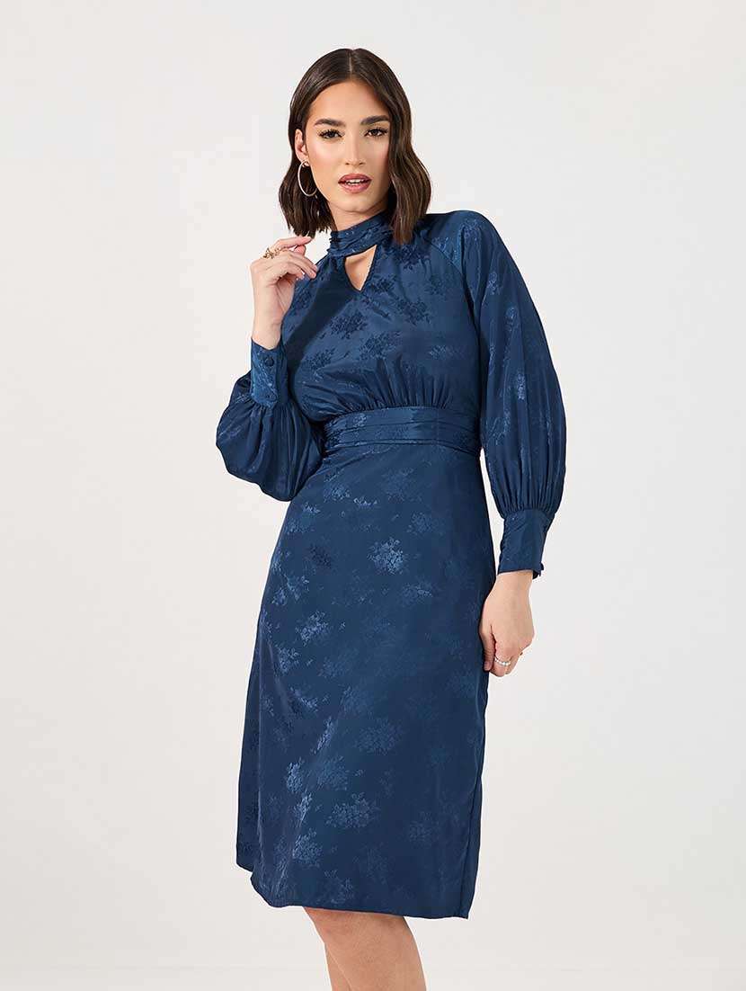 women self designed puff sleeves sheath dress - 21666346 -  Standard Image - 2