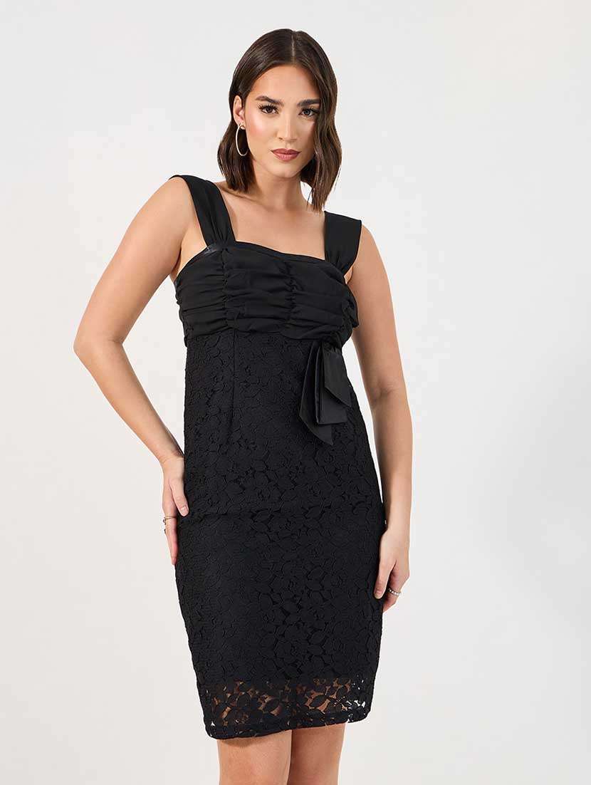 women lace detailed sleeveless sheath dress - 21666350 -  Standard Image - 2
