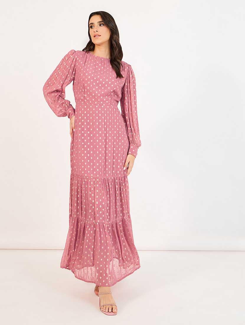 women self designed puff sleeves tiered dress - 21666373 -  Zoom Image - 0