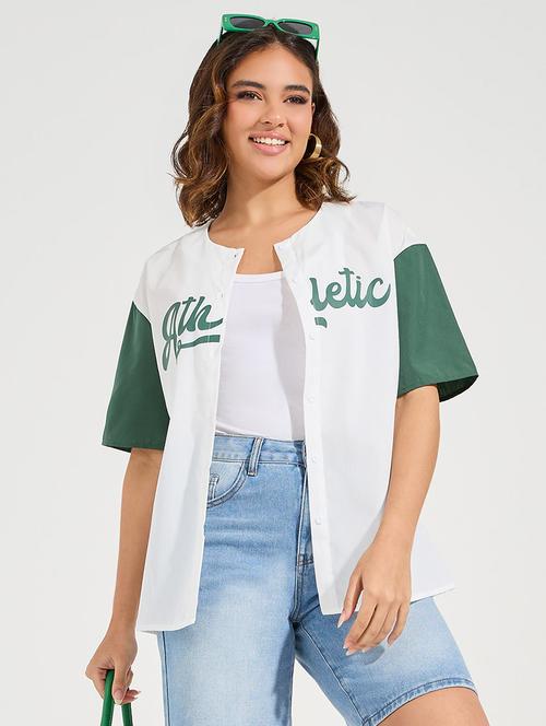 women printed short sleeves oversized shirt - 21666378 -  Standard Image - 0
