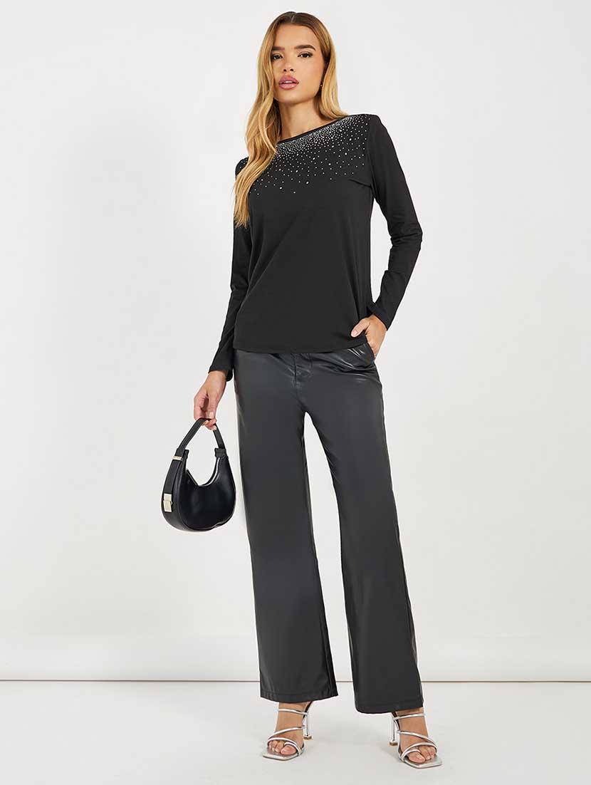 women embellished long sleeves regular top - 21666384 - Standard Image - 2