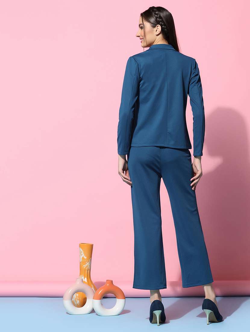 women solid blazer and trouser with tube top co-ords set - 21666520 - Standard Image - 2