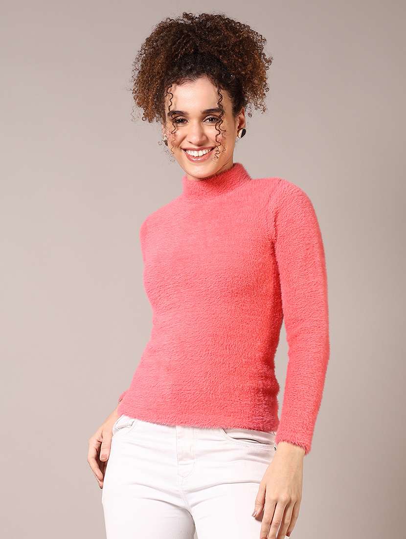 women solid long sleeve pullover