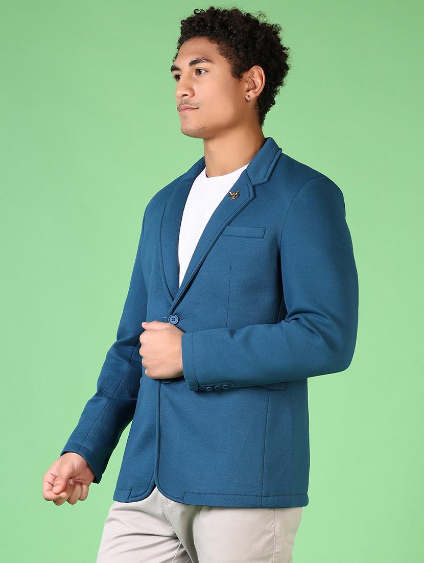 men solid long sleeve single breasted blazer - 21666785 - Standard Image - 2