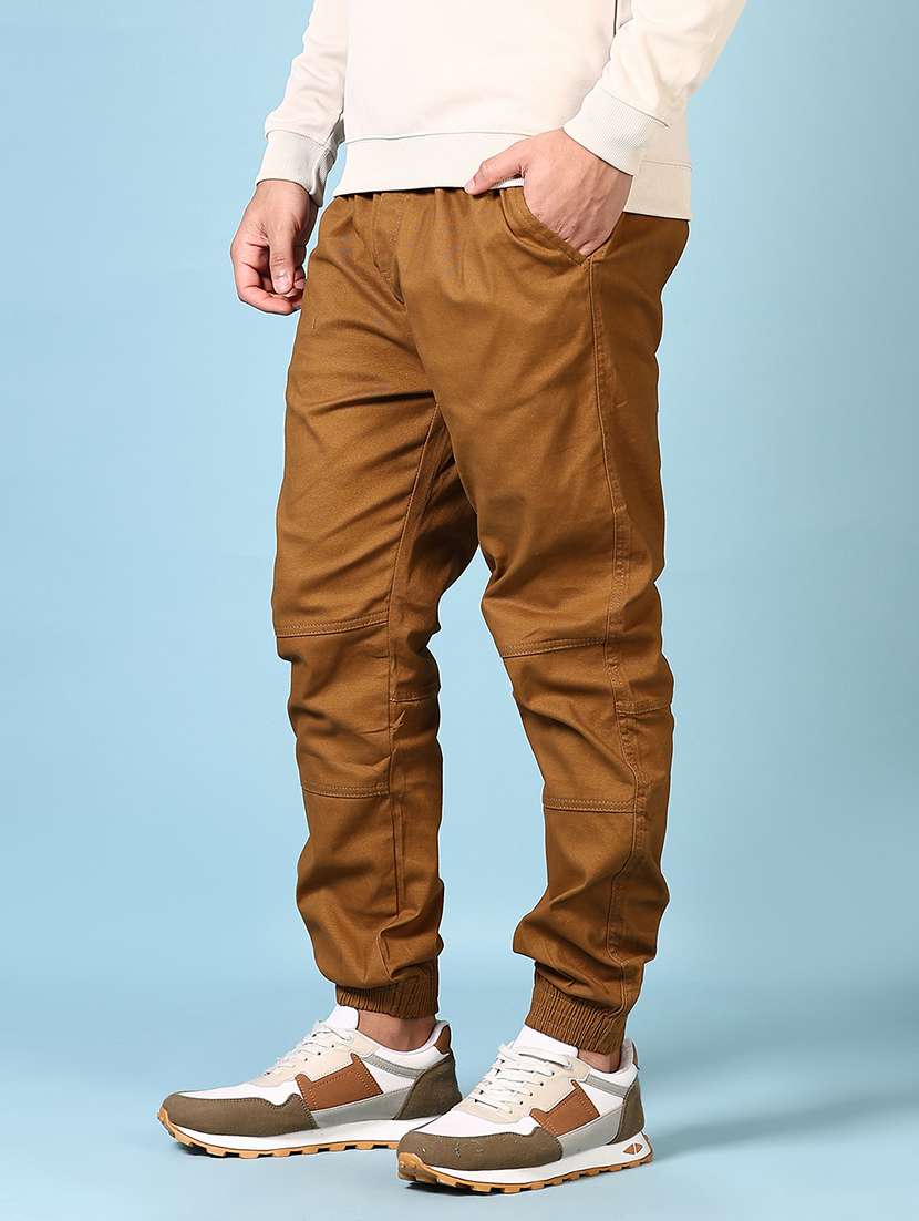 men solid mid rise regular fit jogger - 21666791 -  Standard Image - 2