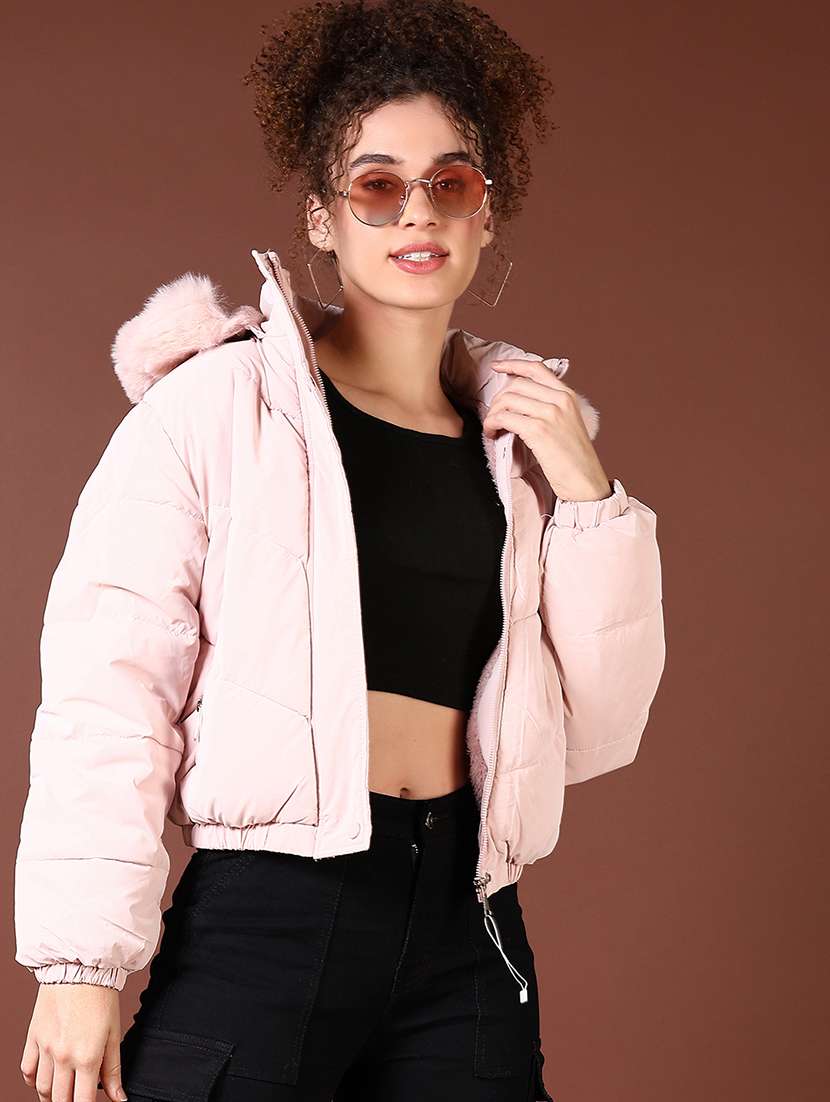 women solid long sleeve quilted jackets - 21666804 -  Standard Image - 2