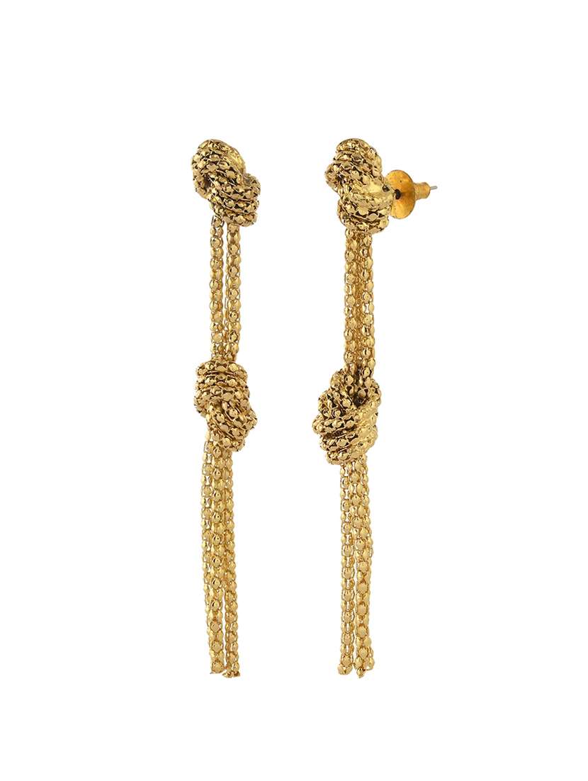 women gold plated cotemporary drop earring - 21666955 -  Standard Image - 2