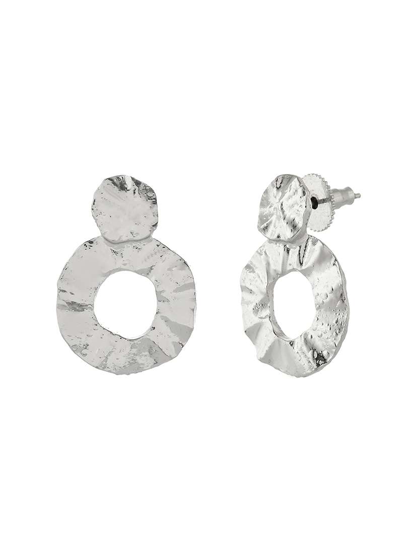 women silver plated contemporary stud earrings - 21666962 -  Standard Image - 2