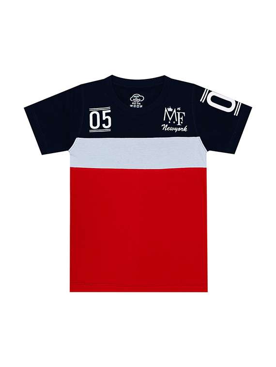 kids round neck short sleeve color block t-shirts combo - 21666982 -  Standard Image - 2