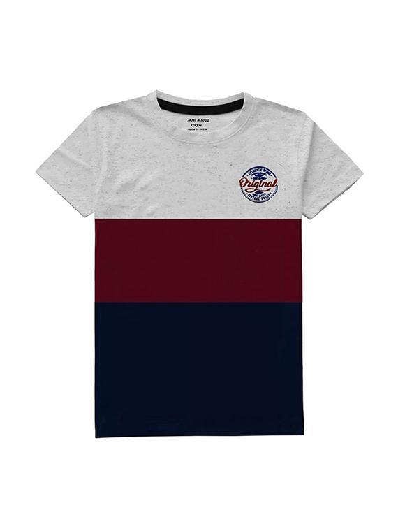 kids round neck short sleeve color block t-shirts combo - 21666986 - Standard Image - 2