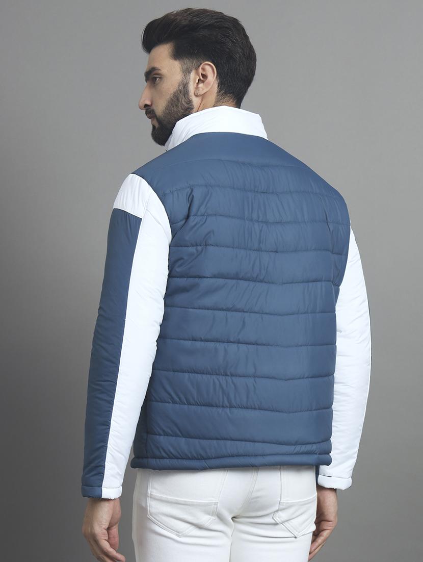 men long sleeves color block quilted jacket - 21667322 - Standard Image - 2