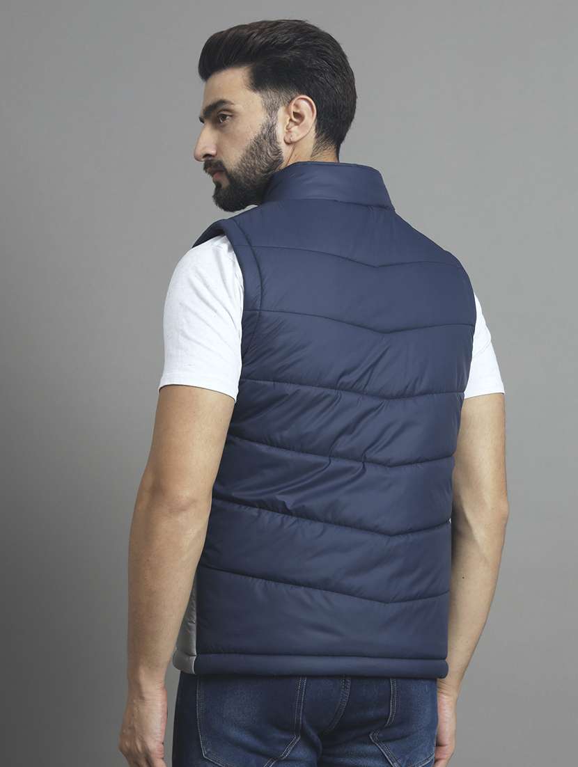 men sleeveless color block quilted jacket - 21667330 - Standard Image - 2