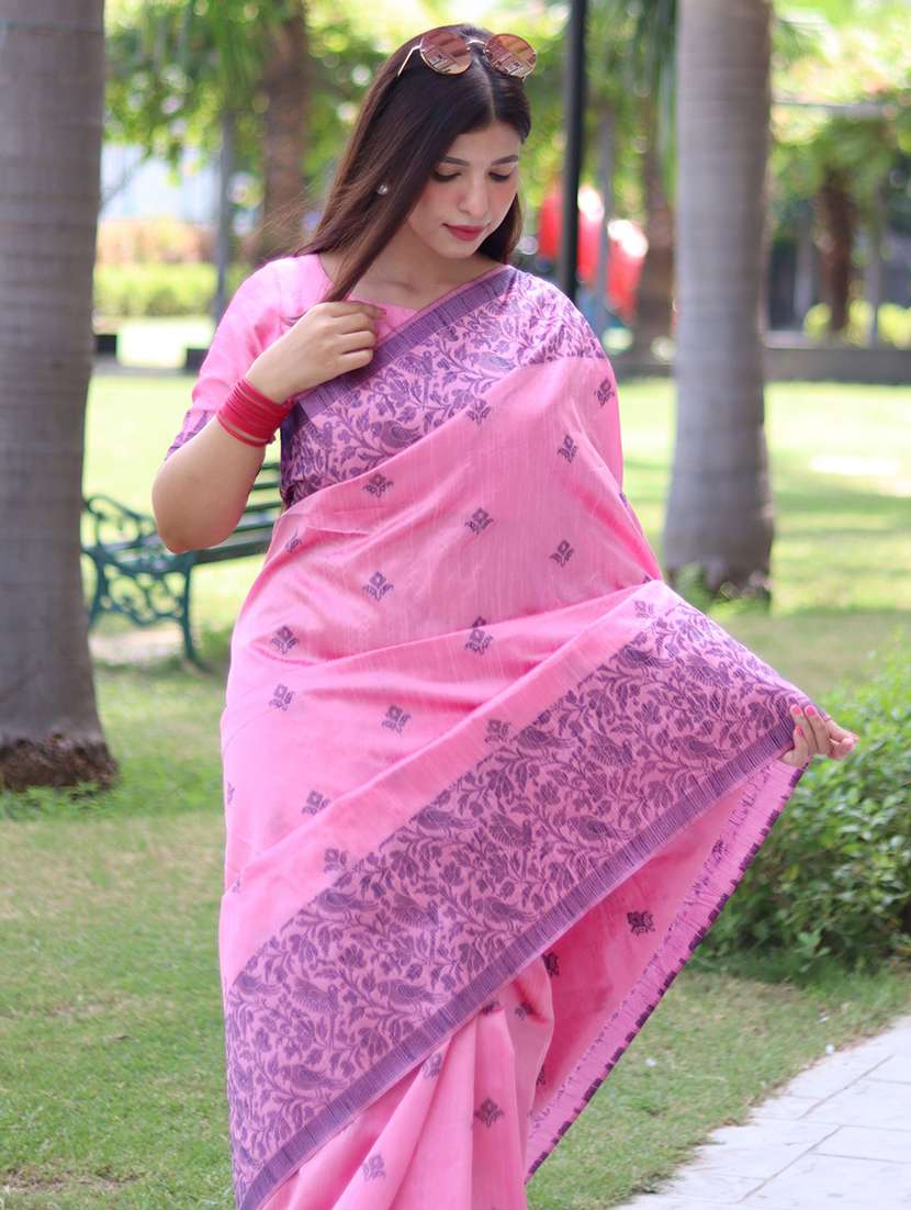 women self design handloom saree with blouse - 21667377 - Standard Image - 2