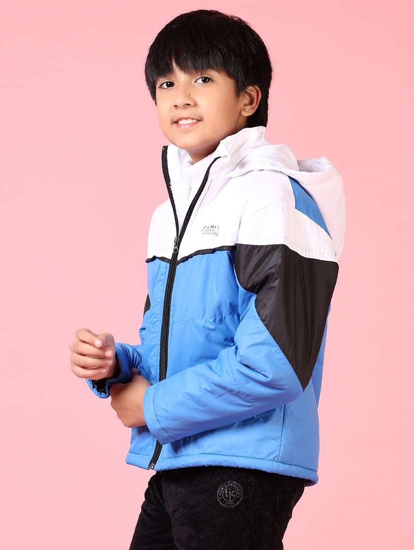 boys color block long sleeve quilted jacket - 21667569 -  Standard Image - 2