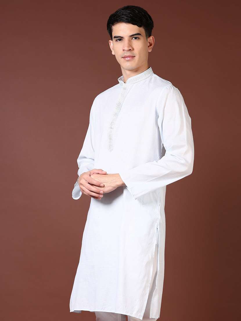 men embroidered long sleeve kurta - 21667606 -  Standard Image - 2
