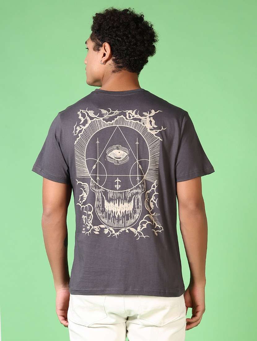men back print short sleeve t-shirt