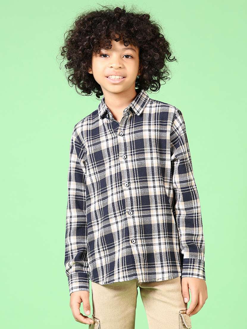 boys long sleeves checkered shirt
