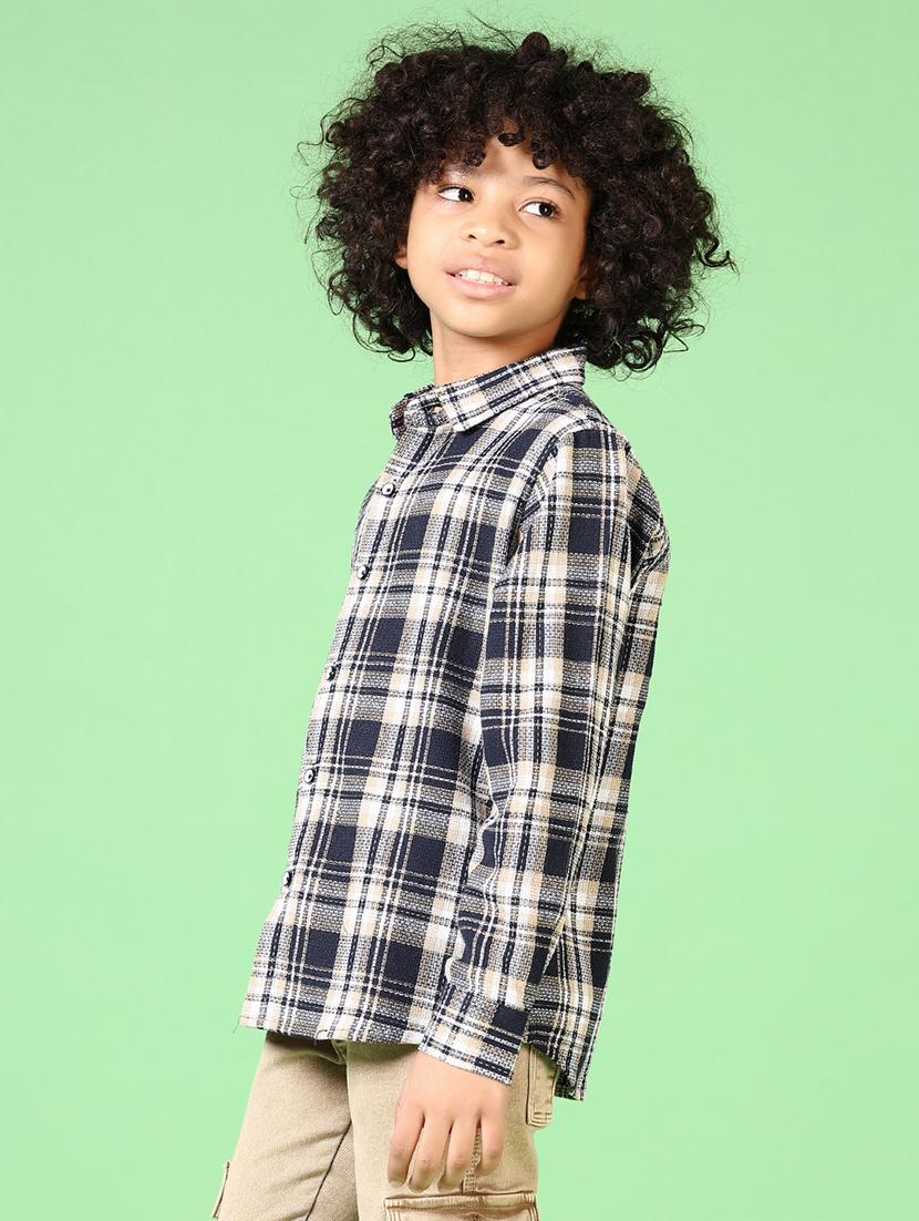 boys long sleeves checkered shirt - 21667646 - Standard Image - 2