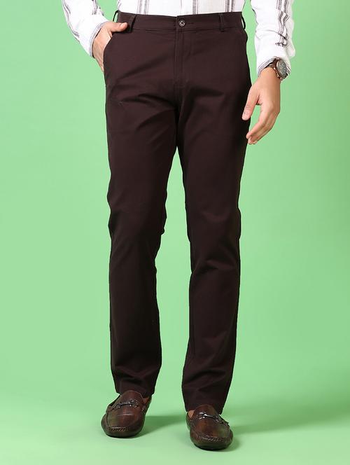 men solid flat front casual trouser - 21667680 -  Standard Image - 0