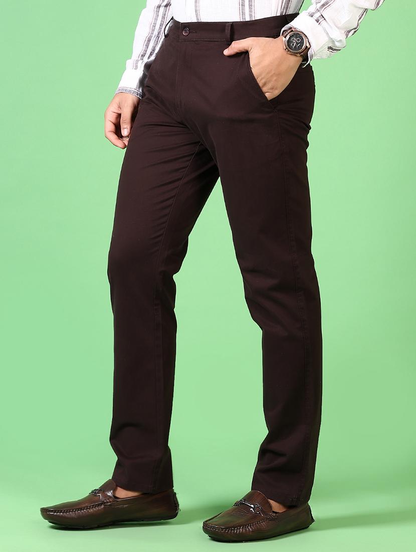 men solid flat front casual trouser - 21667680 - Standard Image - 2
