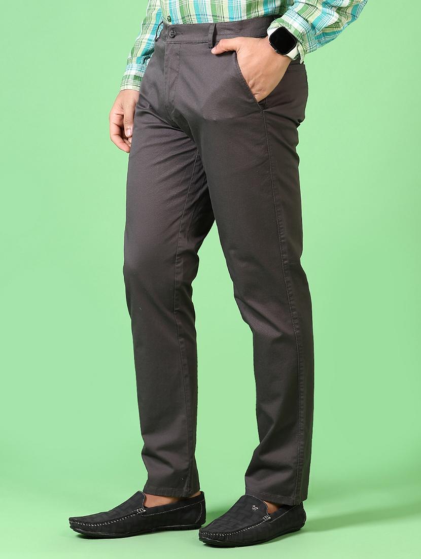 men solid flat front casual trouser - 21667683 - Standard Image - 2