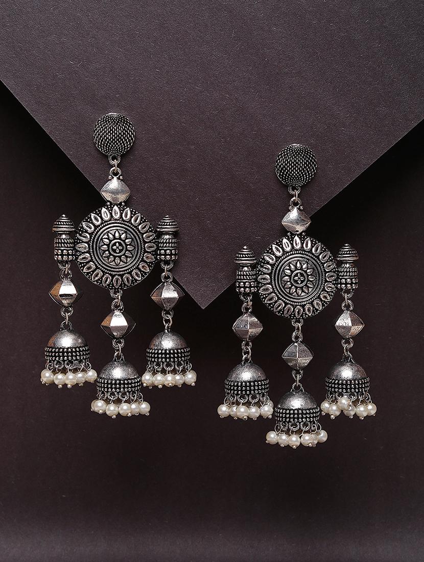 women silver plated oxidized chandelier earrings - 21667936 - Zoom Image - 0