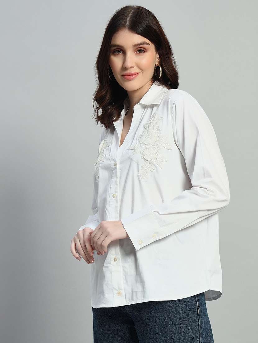 women solid long sleeve regular shirt - 21667976 - Standard Image - 2