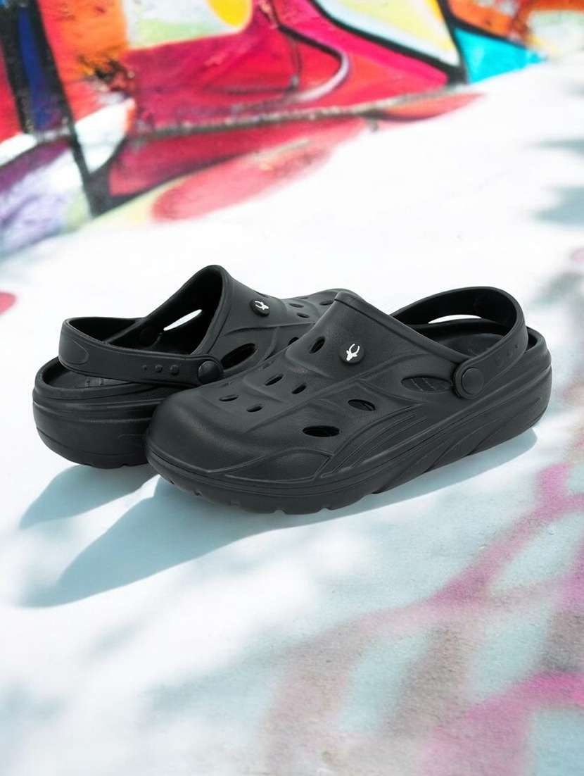 men solid ultra-comfort cushioned fluffy crocs