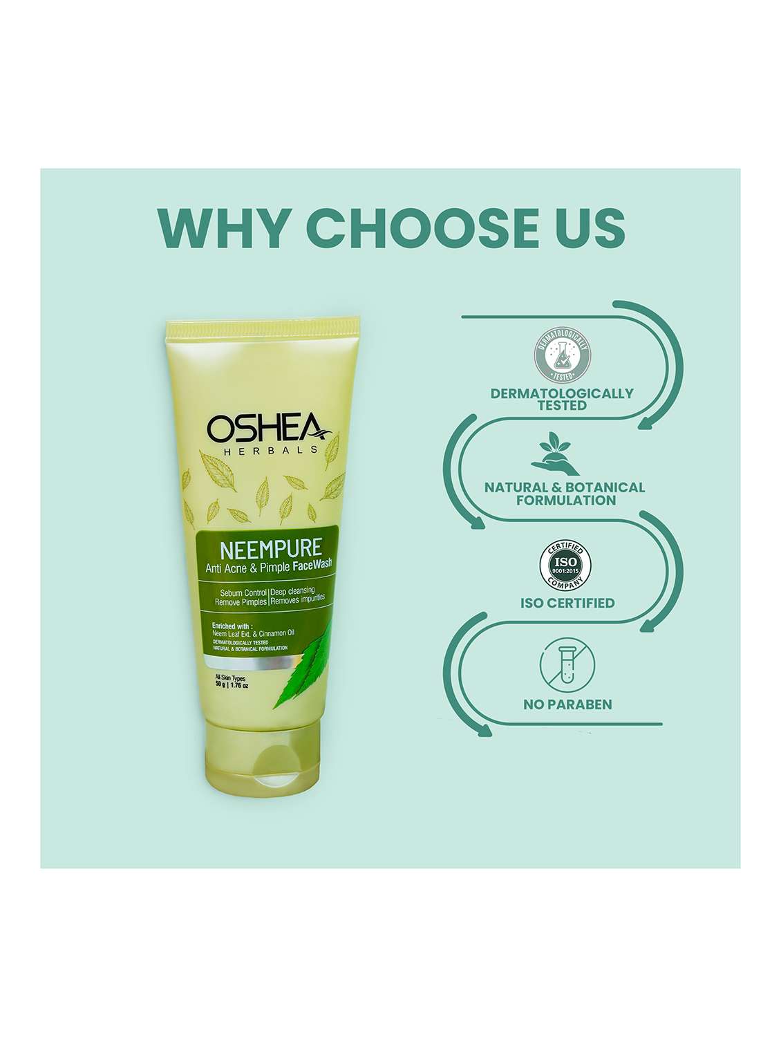 oshea herbals neem extract face wash - pack of 3 - 21668216 - Standard Image - 2