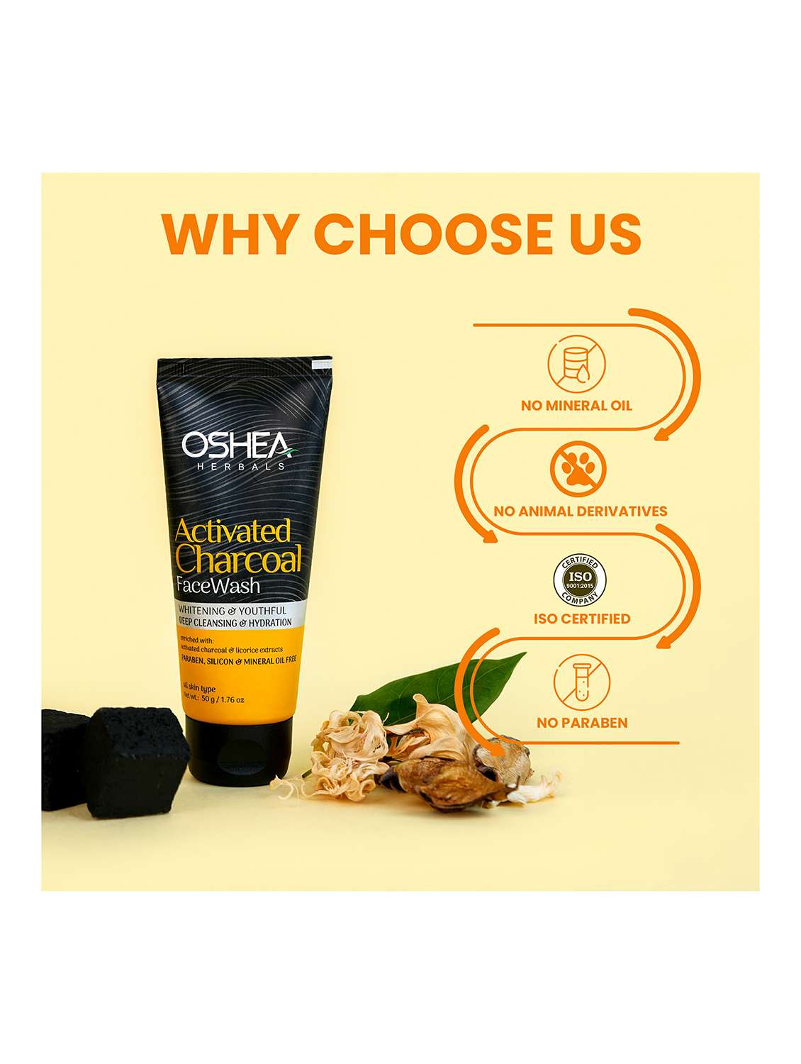 oshea herbals charcoal face wash - pack of 2 - 21668222 - Standard Image - 2