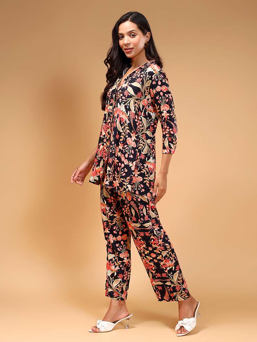 women black floral printed co-ord sets - 21668316 -  Standard Image - 2