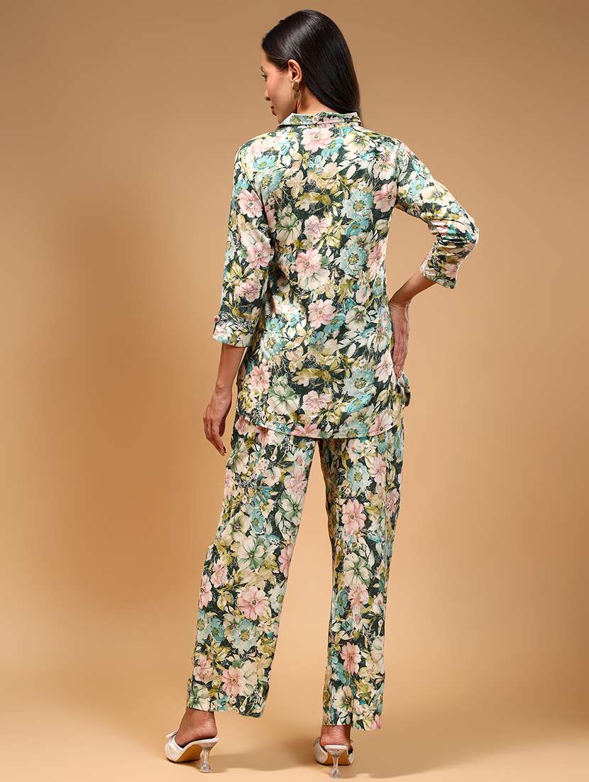 women green floral printed co-ord sets - 21668324 -  Standard Image - 2